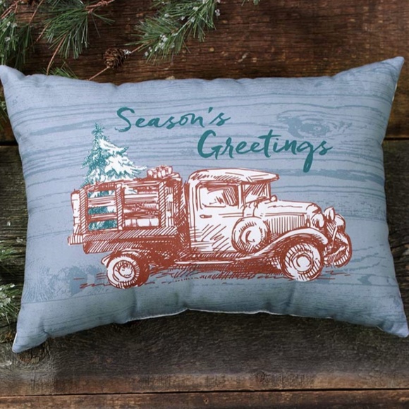Other - NEW Pillow- STUFFED - Vintage Christmas Red Truck